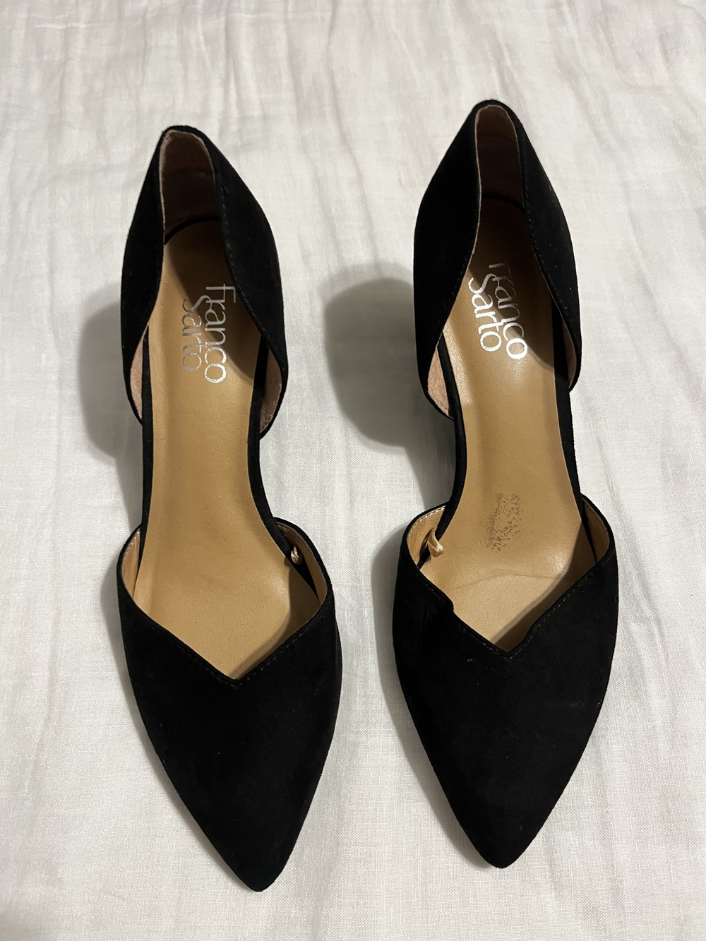 Franco Sarto Frankie Wedge Pump Black Pointed-Toe Shoes